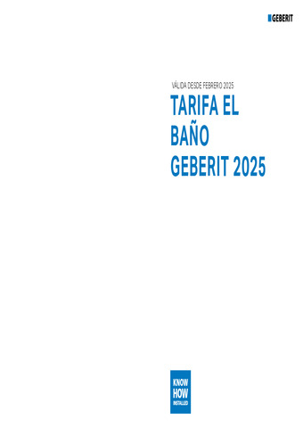 GEBERIT TARIFA 2025 EL BAÑO 01.02.2025