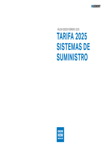 GEBERIT TARIFA 2025 SISTEMAS DE SUMINISTRO GEBERIT 01.02.2025