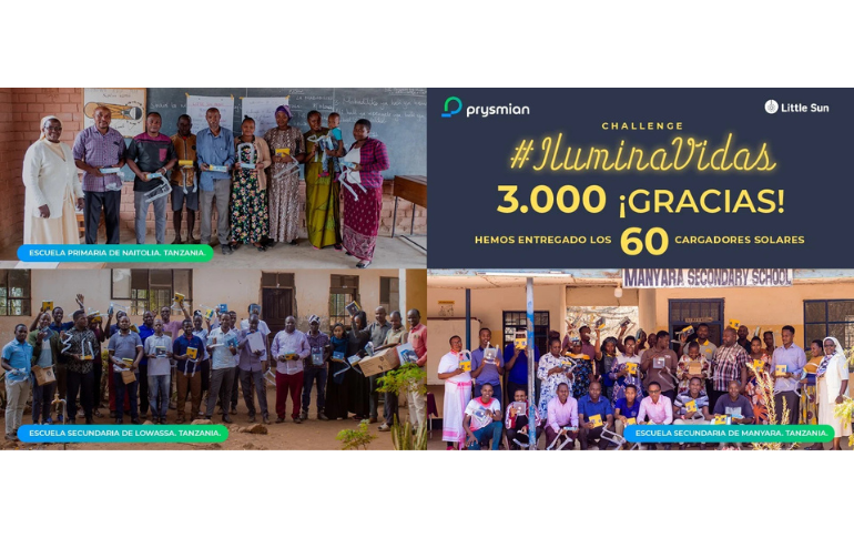 PRYSMIAN entrega 60 cargadores solares a docentes en Tanzania sin acceso a la red eléctrica