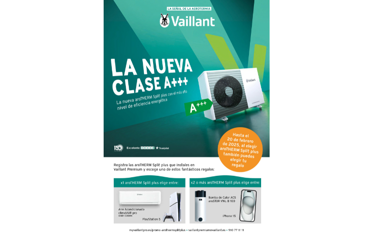 La nueva aroTHERM Split plus de Vaillant llega cargada de regalos para los profesionales